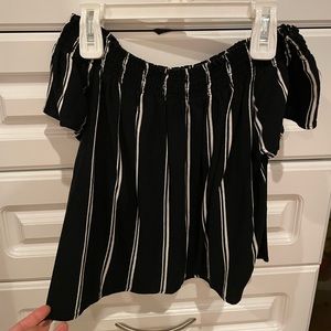 Striped off the shoulder top